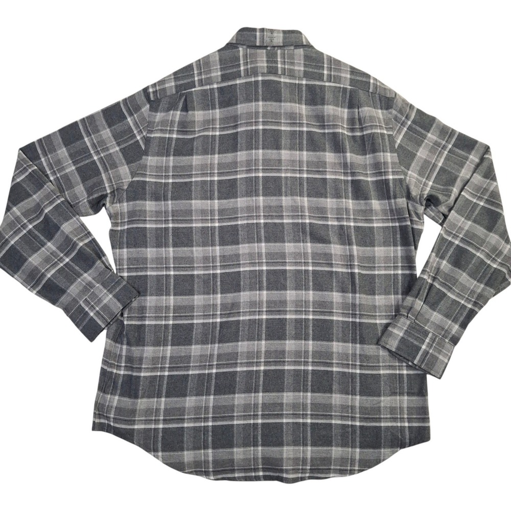Polo Ralph Lauren Flannel Shirt Mens XL Grey Plaid Classic Fit Cotton - Picture 2 of 10